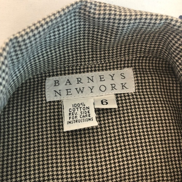 BARNEY'S NEW YORK Blazer Women's Size 6 Black Double Breasted Mini Houndstooth - Picture 4 of 10